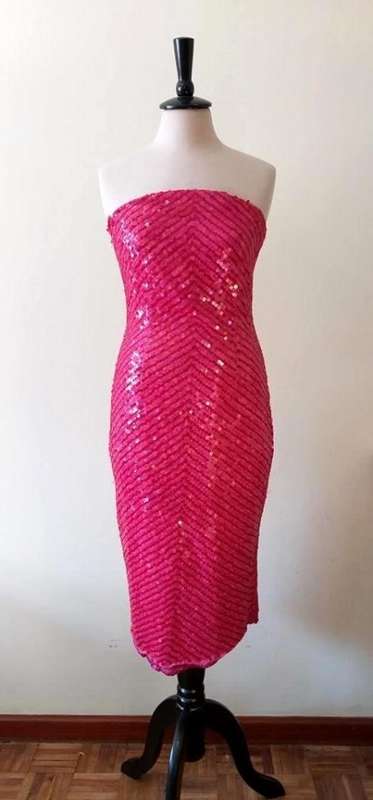 Pink sequin bodycon dress