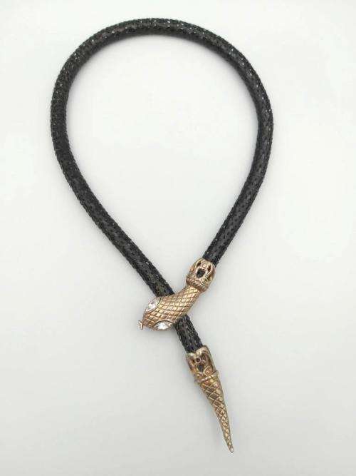 Black enamel snake choker (1980s)