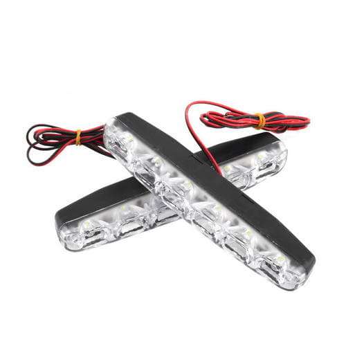 2 x Waterproof 6 LED 5050 SMD White Daytime Running Lamp Light DRL Car