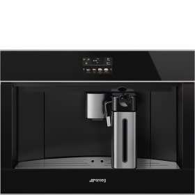 Smeg 60cm x 45cm Dolce Stil Novo Black Automatic Coffee Machine with Stainless Steel Trim