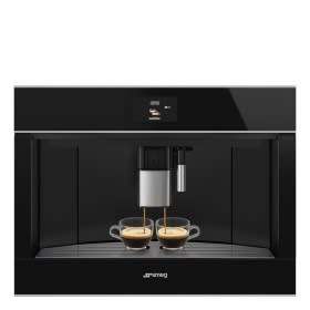 Smeg 60cm x 45cm Dolce Stil Novo Black Automatic Coffee Machine with Stainless Steel Trim