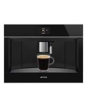 Smeg 60cm x 45cm Dolce Stil Novo Black Automatic Coffee Machine with Stainless Steel Trim