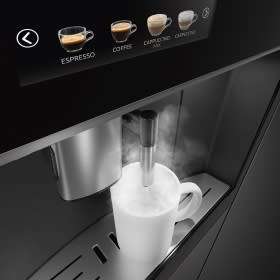 Smeg 60cm x 45cm Dolce Stil Novo Black Automatic Coffee Machine with Stainless Steel Trim