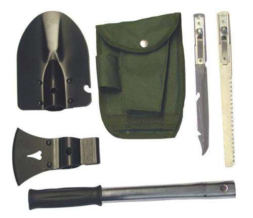 Camping Shovel with Detachable Axe, Saw and Knife