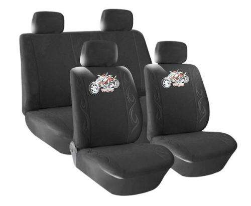 8 Piece Seat Cover Set -Dragon Motor - Black