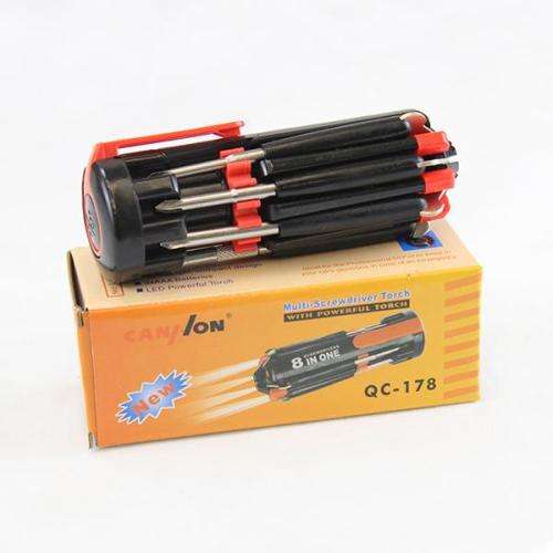 8 in 1 Screwdriver with LED Torch