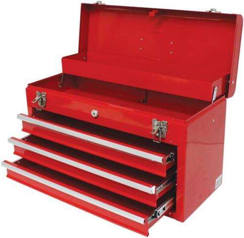 Metal Toolbox with 3 Drawers - 520 x 218 x 300mm