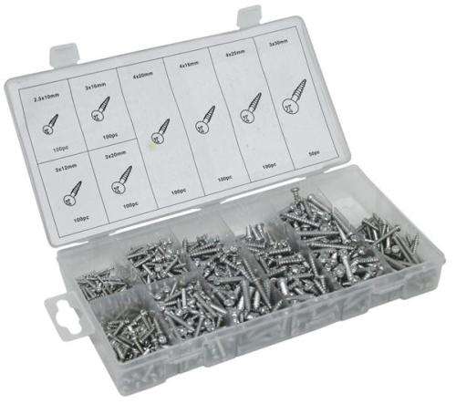 Assorted Metal Self tapping Screws - 750 Pieces
