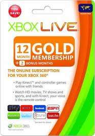 XBox Live 12 Month Gold Membership Card + 2 Free Months