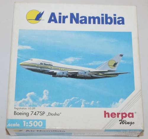 1/500 HERPA AIR NAMIBIA BOEING 747-SP.  NEW.  SEE DESCRIPTION