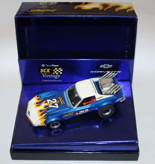 SCX VINTAGE CHEV CORVETTE STINGRAY DRAGSTER.  NEW IN PRESENTATION BOX.  SEE DESCRIPTION