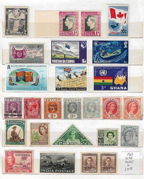 LOVELY STOCKBOOK WITH 14 PAGES OF QVIC, AND COMMONWEALTH EARLY MINT STAMPS. SEE 14 SCANS CV HUGE !!!