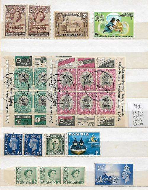 LOVELY STOCKBOOK WITH 14 PAGES OF QVIC, AND COMMONWEALTH EARLY MINT STAMPS. SEE 14 SCANS CV HUGE !!!