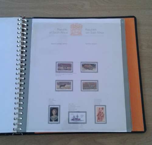 LOVELY RSA PRE-PRINTED ALBUM. 1961 to 1985. ABOUT 50% COMPLETE. WITH COVER. ONLY 4 PGS PHOTOGRAPHED.