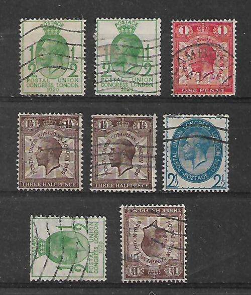 NICE USED GB UPU SET (EX £1) SHADES INV/SIDEW WMKS. CV R1450+