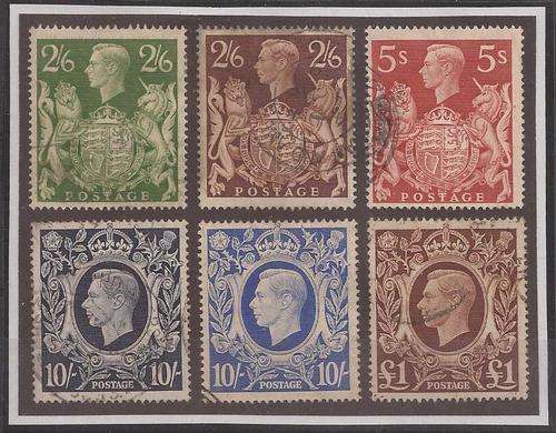 VERY FINE USED GEORGE VI COMPLETE SET. CV+R715