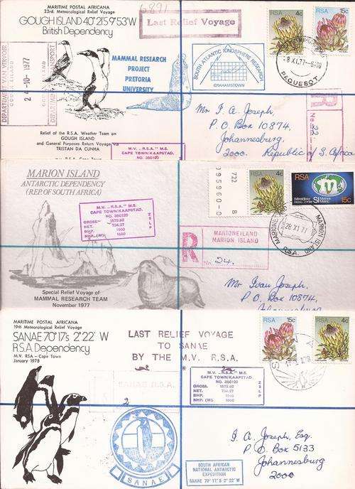 SCARCE SET OF "MV RSA" LAST RELIEF VOYAGES 1977/1978.  READ MORE...