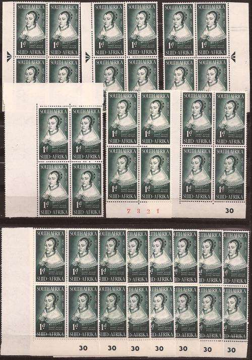 1D TERCENTENARY ARROW BLOCKS, CYL BLOCKS AND SHEET NUMBER.