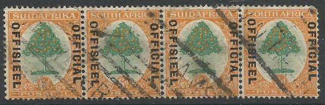UNION 6d (P) STRIP OF 4 OFFICIALS.  CV R800
