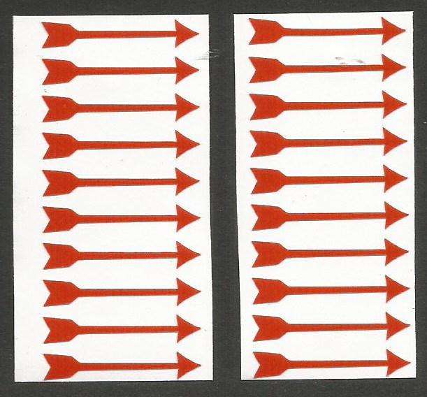 ACRYLIC VARIETY ARROWS - PRICE PER PACKET OF 20 ARROWS AS PER SCAN