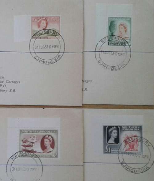 SOUTHERN RHODESIA STUNNING COMPLETE 1953 ALL ON FDC`S.  VERY NEAT.