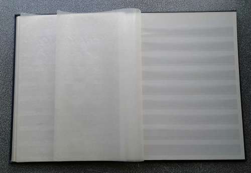 AS NEW VERY NEAT AND CLEAN IDEAL 8/16 STOCKBOOK. CLEAR STRIPS, DOUBLE INTERLEAVES.
