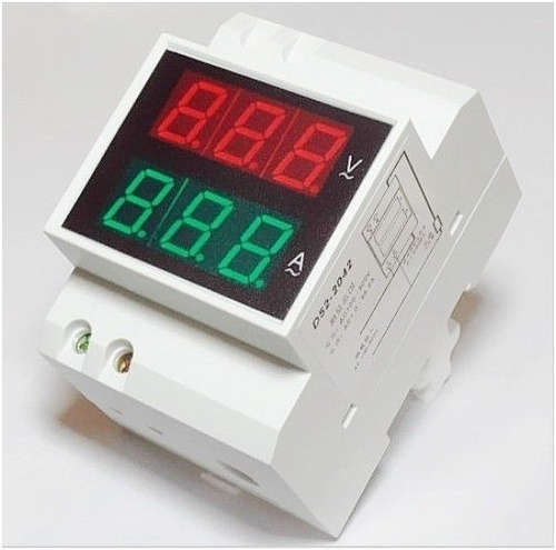 Digital LED Dual display AC DIN RAIL 100A Ammeter AC Voltmeter ac 110V 220V 80-300V