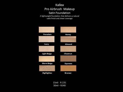 Kallea Pro Airbrush Makeup - Satin Foundation 15ml