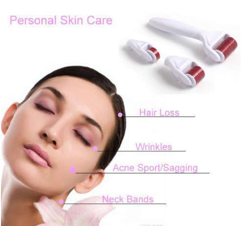4 in 1 DermaRoller for Body, Face and Eyes for Cellulite, Anti-Aging, Acne Removal and Stretch Marks
