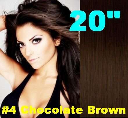 PU Human Hair Skin Weft Extensions #4 20"