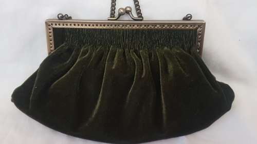 Vintage Green Velvet Evening Bag
