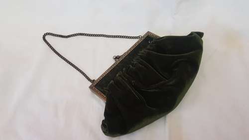Vintage Green Velvet Evening Bag