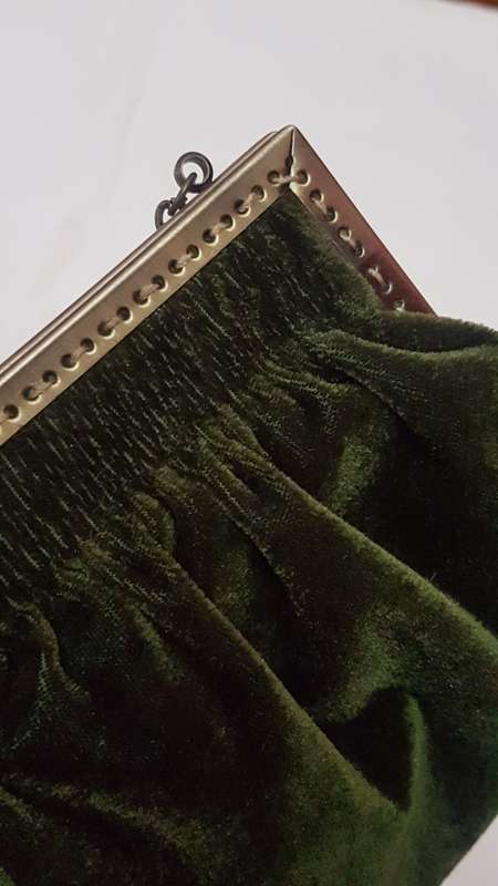 Vintage Green Velvet Evening Bag