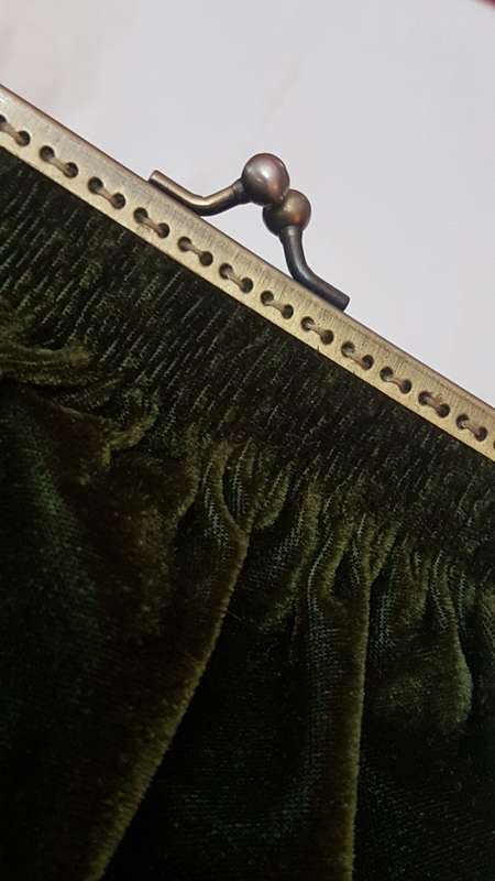 Vintage Green Velvet Evening Bag