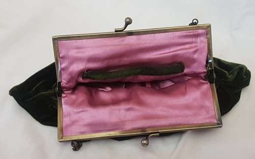Vintage Green Velvet Evening Bag