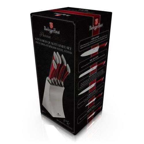 6 pcs knife set with stainless steel stand, Passion Collection