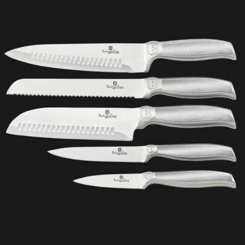 BH-2264 6 pcs knife set with stand, gray, Kikoza Collection