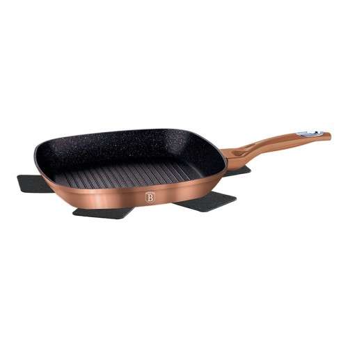 Berlinger Haus 28cm Marble Coating Grill Pan - Rose Gold Metallic Line