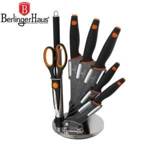 *** berlinger haus BH-2117 8 pcs knife set with stand, Granit Diamond Line