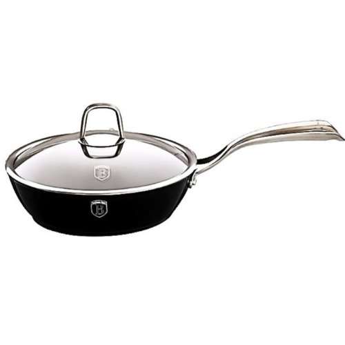 Berlinger Haus Marble Coating Deep Frypan with Lid 24cm - Royal Black Collection