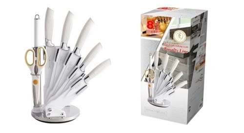 ROYALTY LINE 8 PCS CERAMIC COATING KNIFE SET RL-WHT8-W