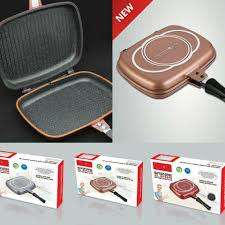 Royalty Line Supreme Marble Coating Double Fry & Grill Pan 28cm -Copper RL-DF28M