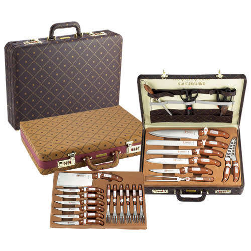 Royalty Line 25-Piece Knife Set in Leather Brief-Case RL-K25LB