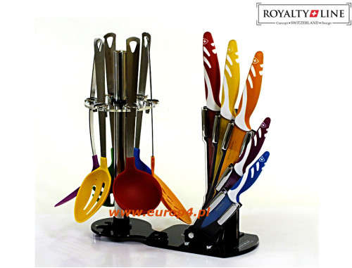 FREE SHIPPING Royalty Line RL-KT12 12 Pcs Non-Stick Coating Knife Set & Utensils