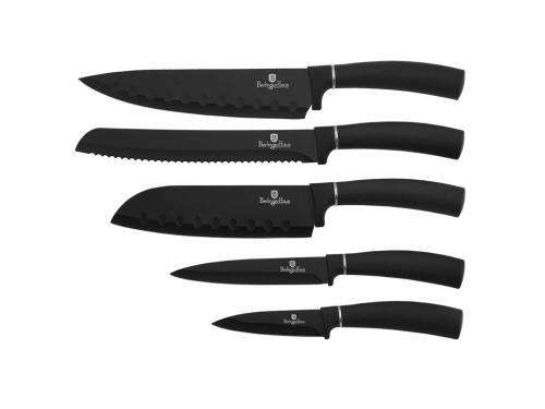 **Berlinger Haus 6 pcs knife set with stand, Black Royal Collection, BH-2382