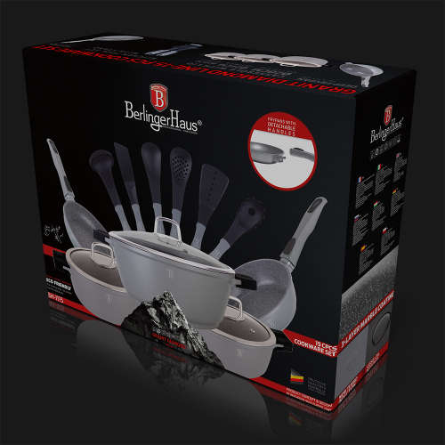 **FREE SHIPPING**BERLINGER HAUS BH-1115 15 pcs cookware set, Granit Diamond Line