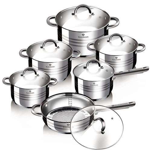 Blaumann Jumbo Cookware Set - Gourmet Line (12 Piece)