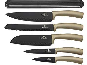 **Berlinger Haus 6-Piece Knife Set with Magnetic Hanger - Carbon BH-2398