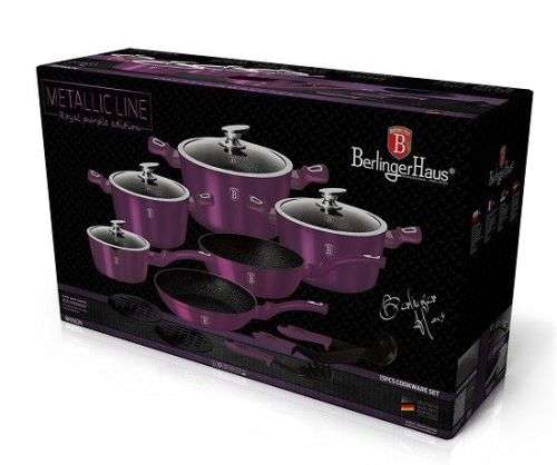 Berlinger Haus 15-Piece Marble Coating Metallic Line Cookware Set