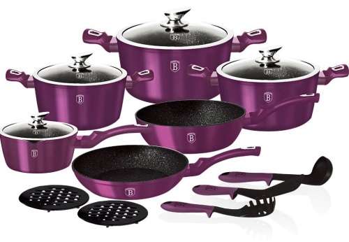 Berlinger Haus 15-Piece Marble Coating Metallic Line Cookware Set
